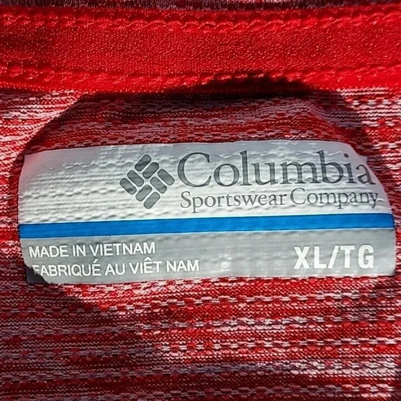 Columbia Red & White Tee Shirt XL - Picture 8 of 14